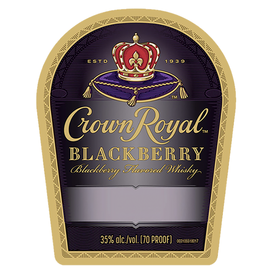 CROWN ROYAL BLACKBERRY NEW BOTTLE LABEL