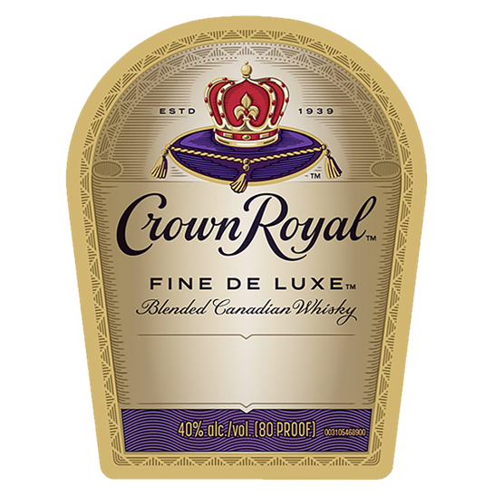 CROWN ROYAL DELUXE NEW BOTTLE LABEL
