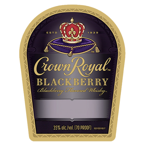 CROWN ROYAL BLACKBERRY NEW BOTTLE LABEL
