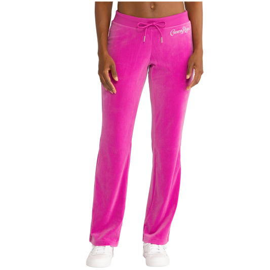 BLACKBERRY PINK BIG BLING VELOUR TRACK PANTS
